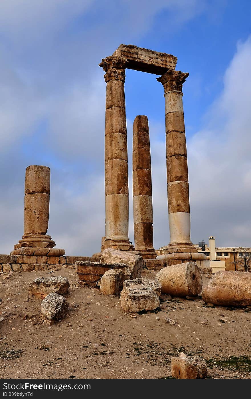 Ancient Roman Columns still standing in Jordon. Ancient Roman Columns still standing in Jordon