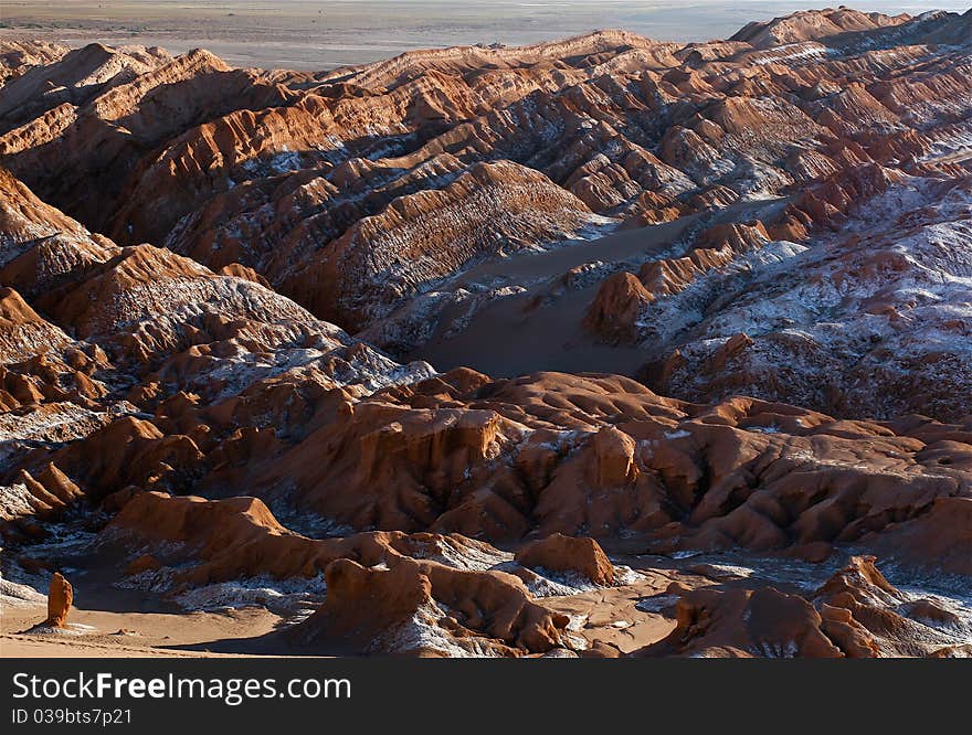 Picture taken in the famous Moon Valley in the atacama desert Chile, close to the little turistic town called San Pedro del Atacama. Picture taken in the famous Moon Valley in the atacama desert Chile, close to the little turistic town called San Pedro del Atacama.