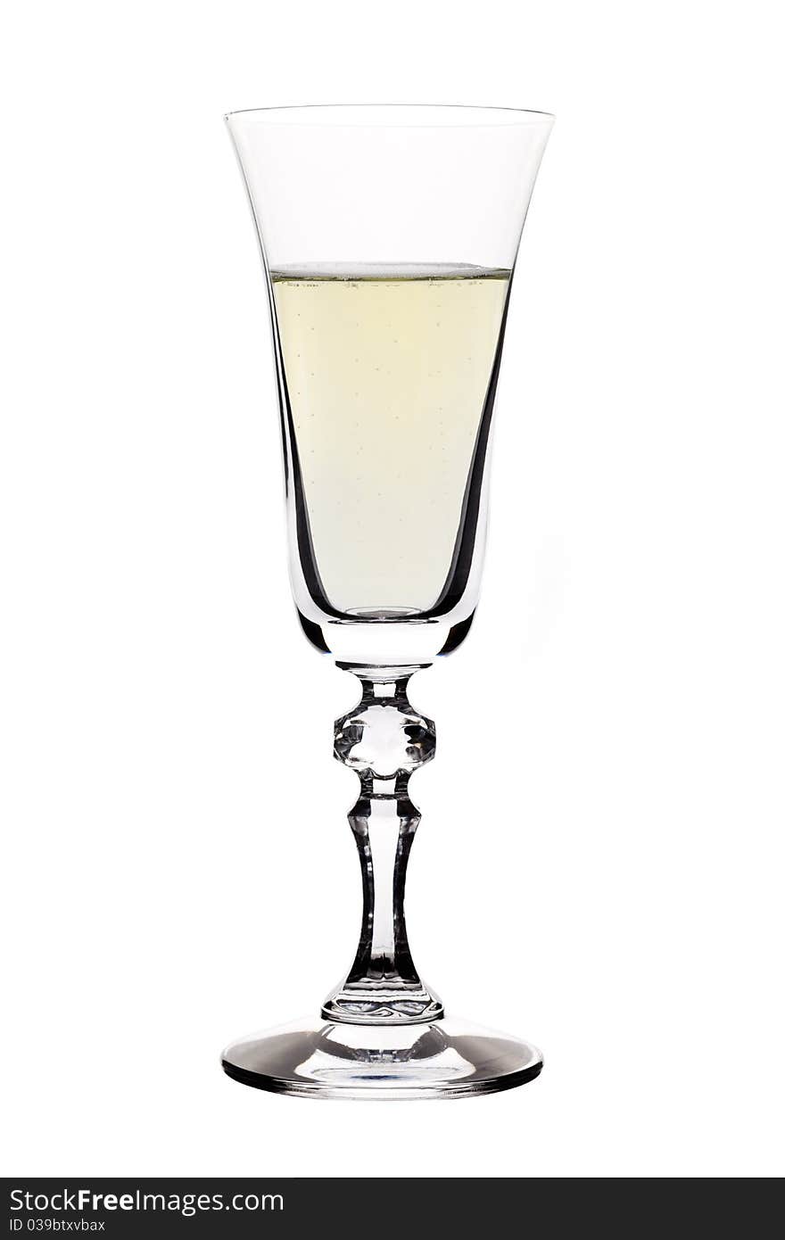 Full Champagne flute isolated on white. Full Champagne flute isolated on white