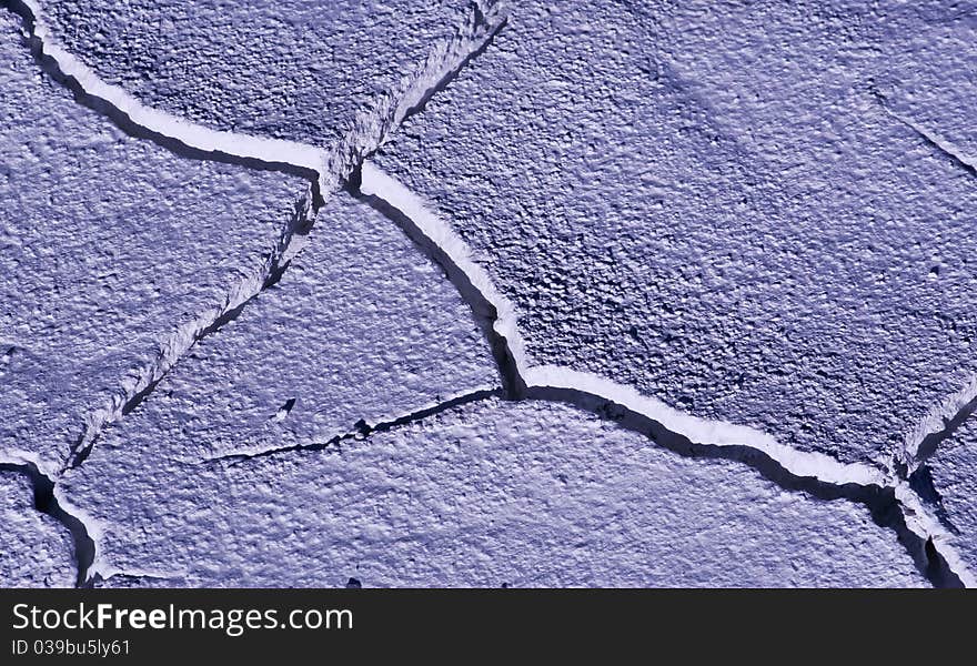 Crack in the dried white mud on Altiplano