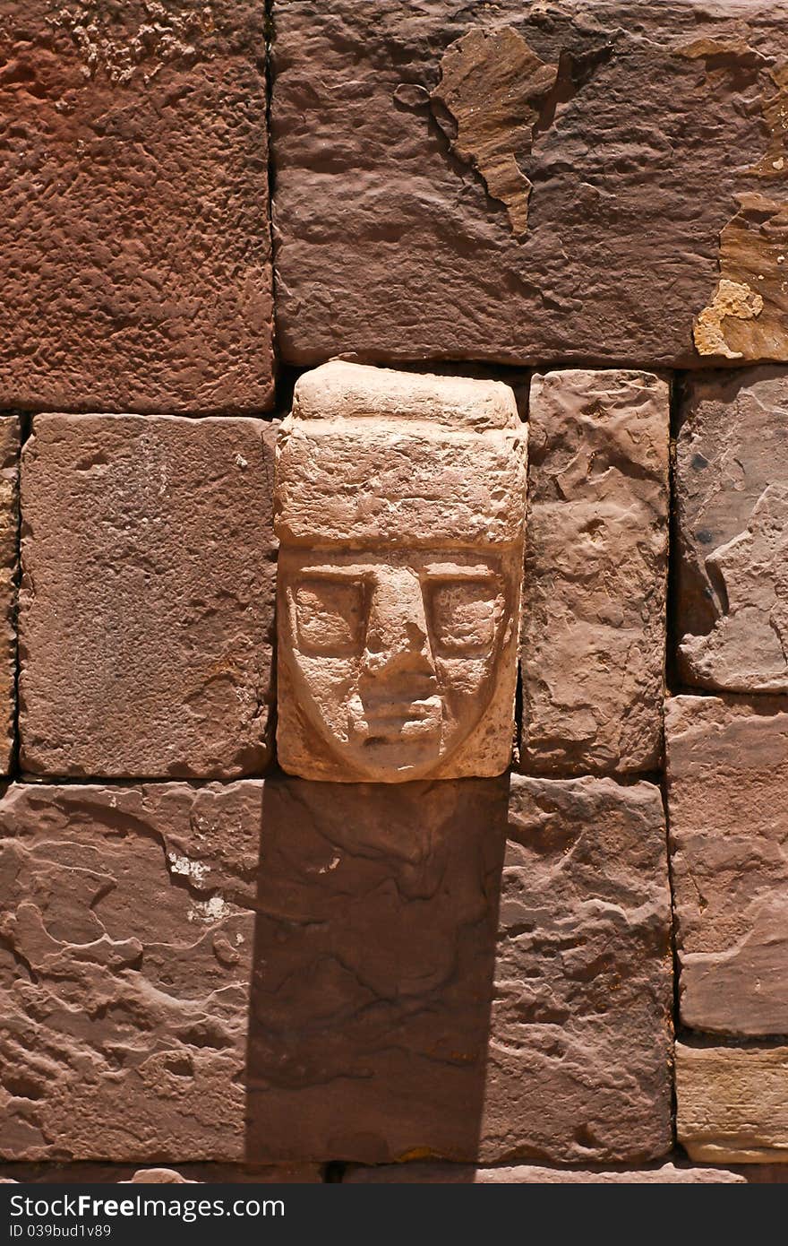 Picture taken at the ruins of the ancient town Tiwanaku in Bolivia close to the Titi Caca lake and Copacabana