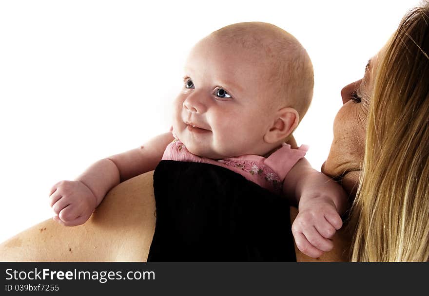 Mother holding her baby girl. Mother holding her baby girl