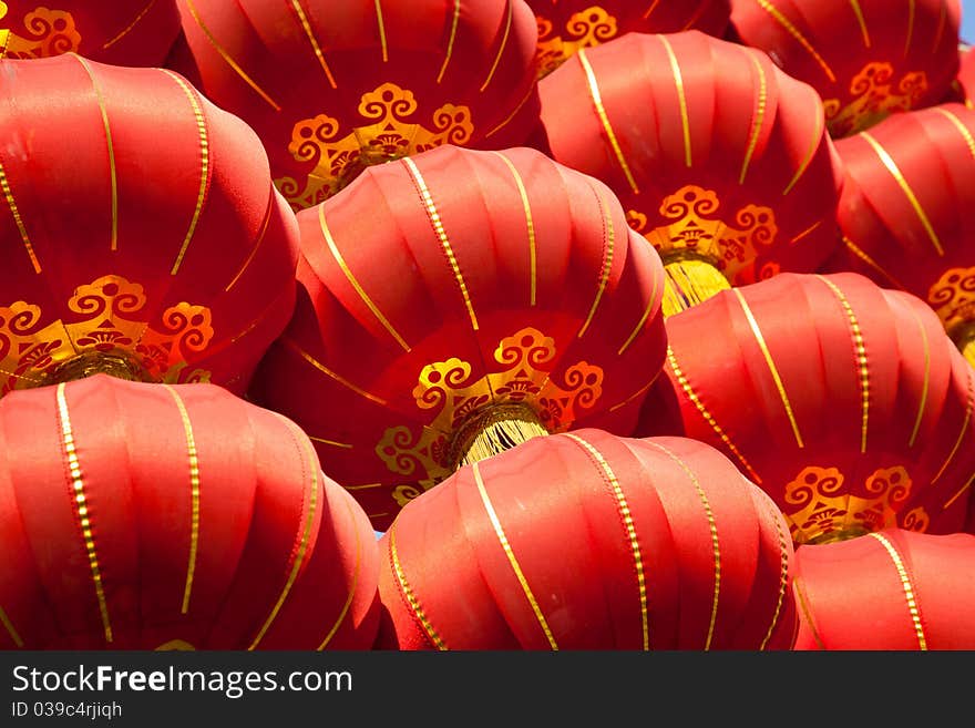 Background of Chinese red lanterns