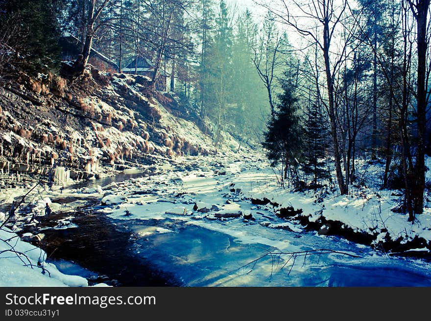 The photo was made in 2011, at the beautiful Carpathian river. The photo was made in 2011, at the beautiful Carpathian river