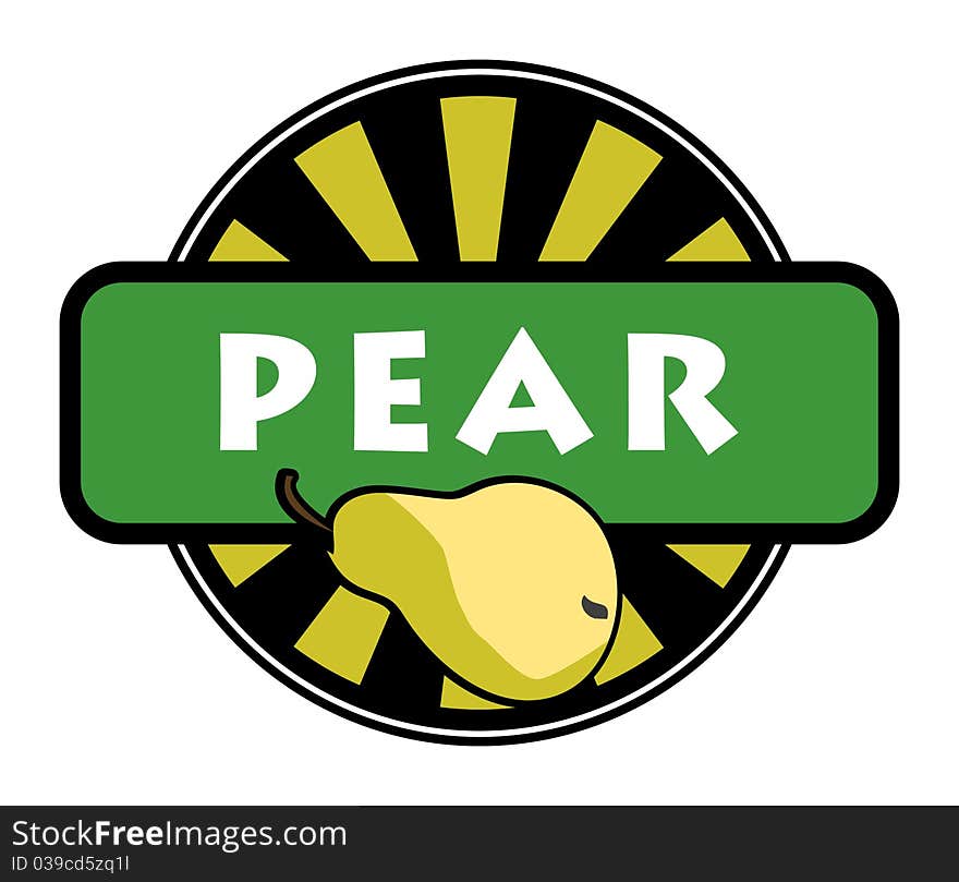 Fruit label or sticker - pear