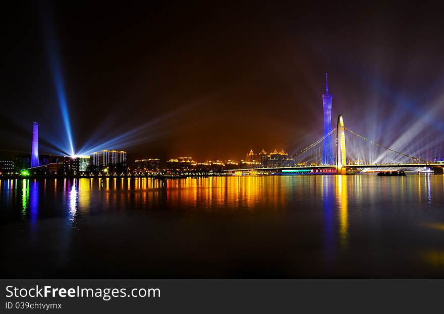 The night scenic of Liede Bridge