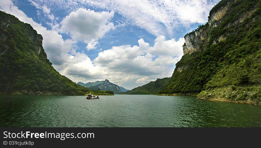 White Clouds & River ,Canyon