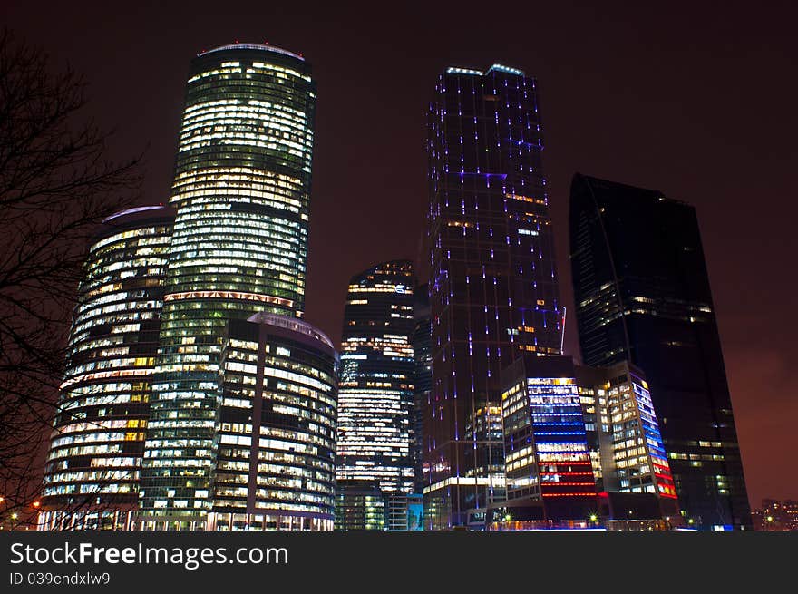 Moscow-city office buildings under construction. Moscow-city office buildings under construction