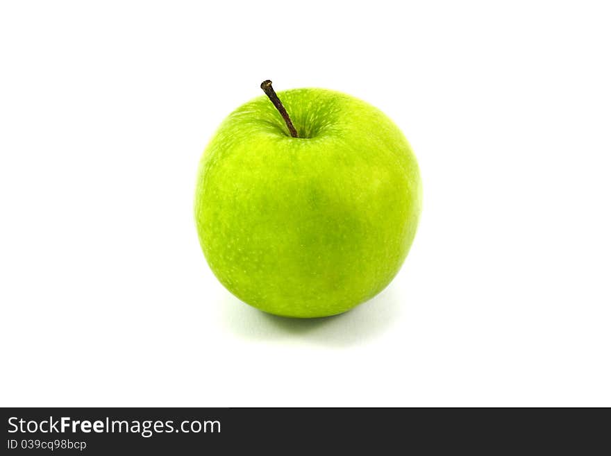 Fresh green apple isolated on white background