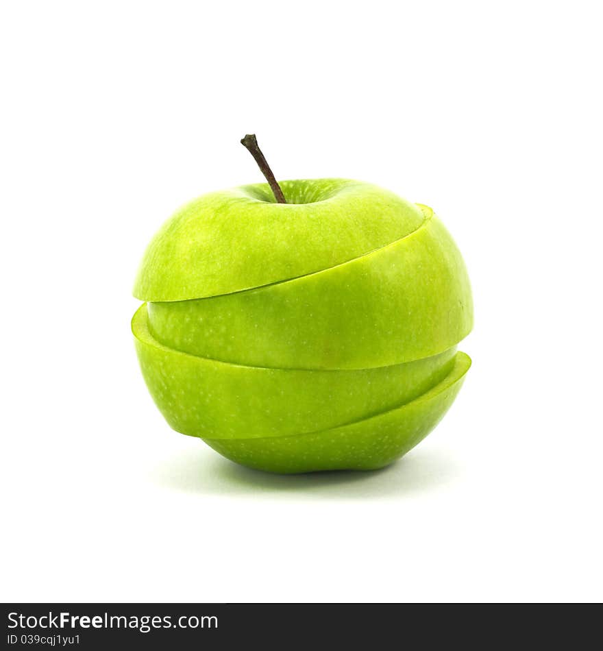 Fresh green apple isolated on white background