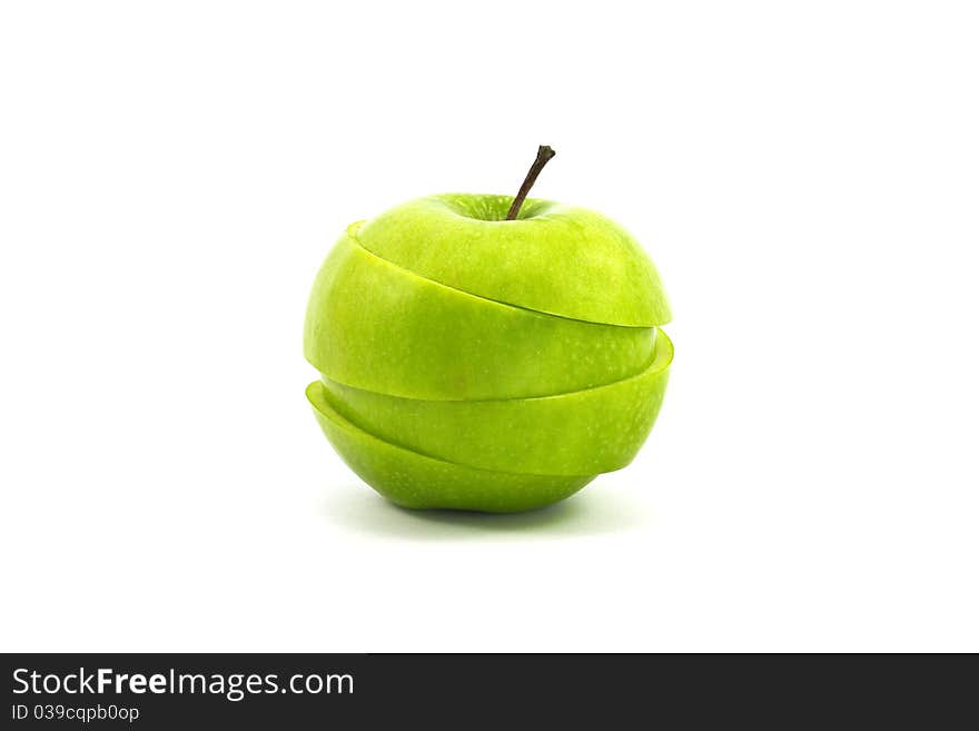 Fresh green apple isolated on white background