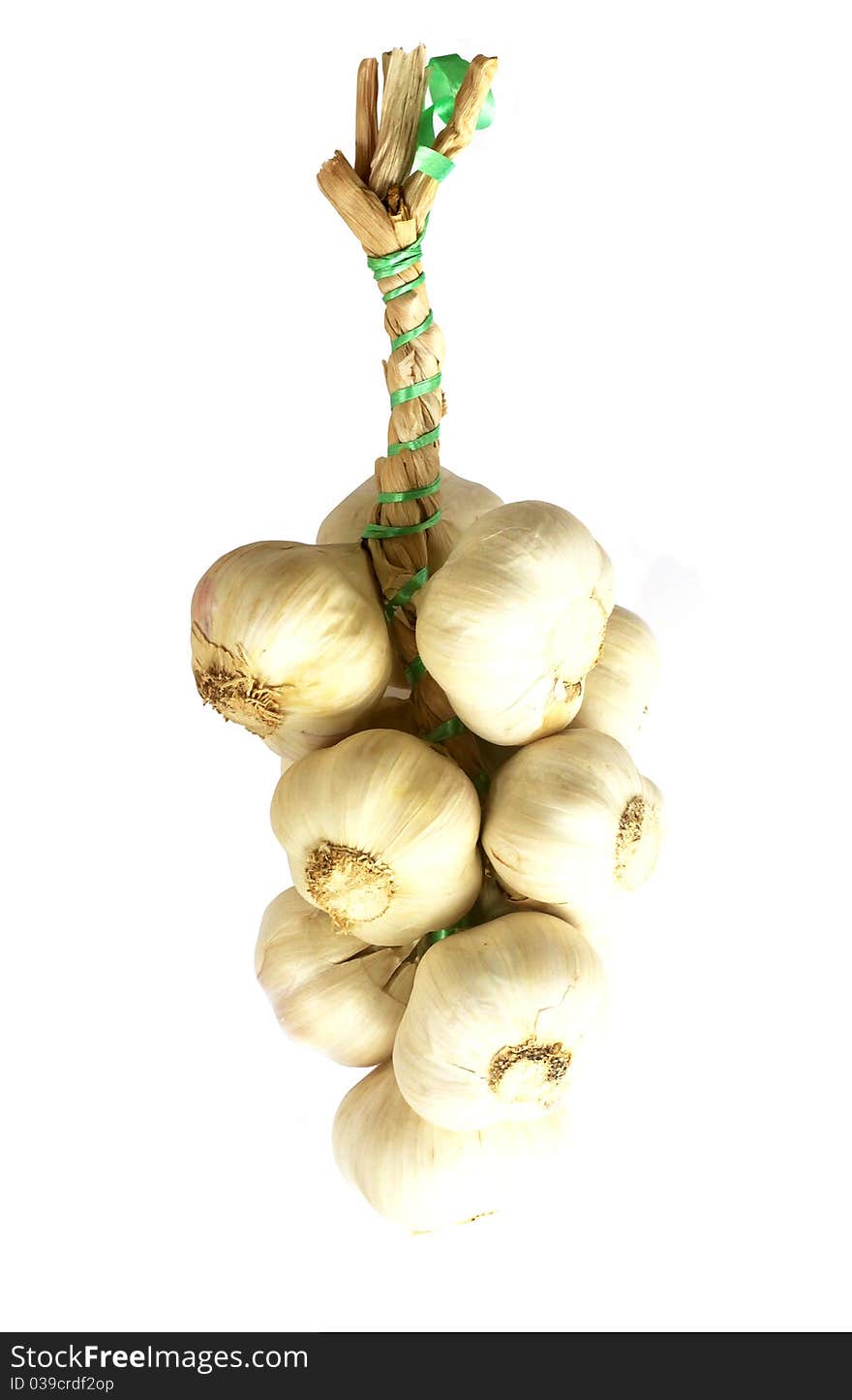 Bunch of garlics isolated on white background