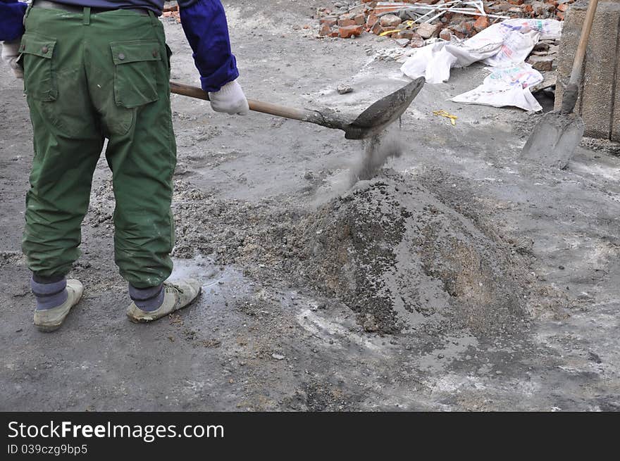 Construction workers on site,concrete. Construction workers on site,concrete