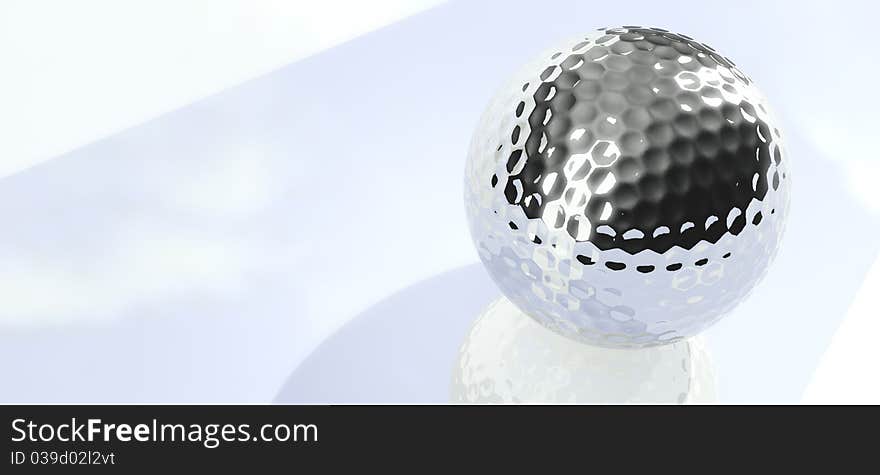 Chrome golf ball background wallpaper