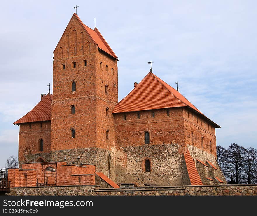 Medieval castle tower in Trakai, Lithuania