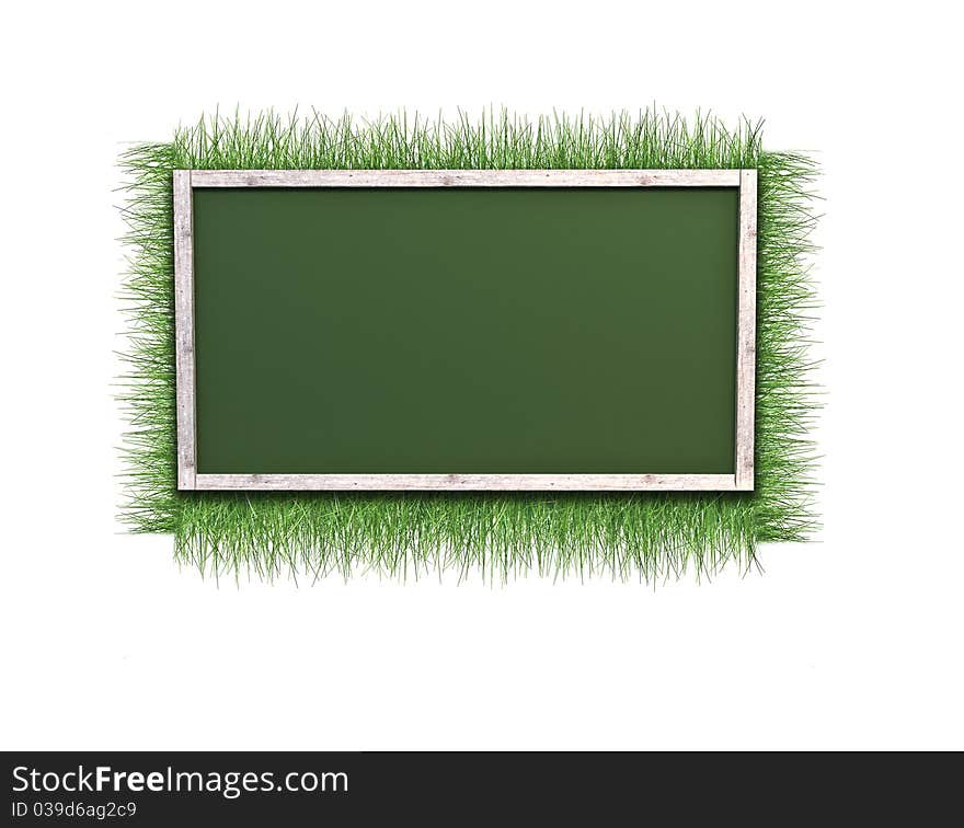 Background of green grass and frame. Background of green grass and frame