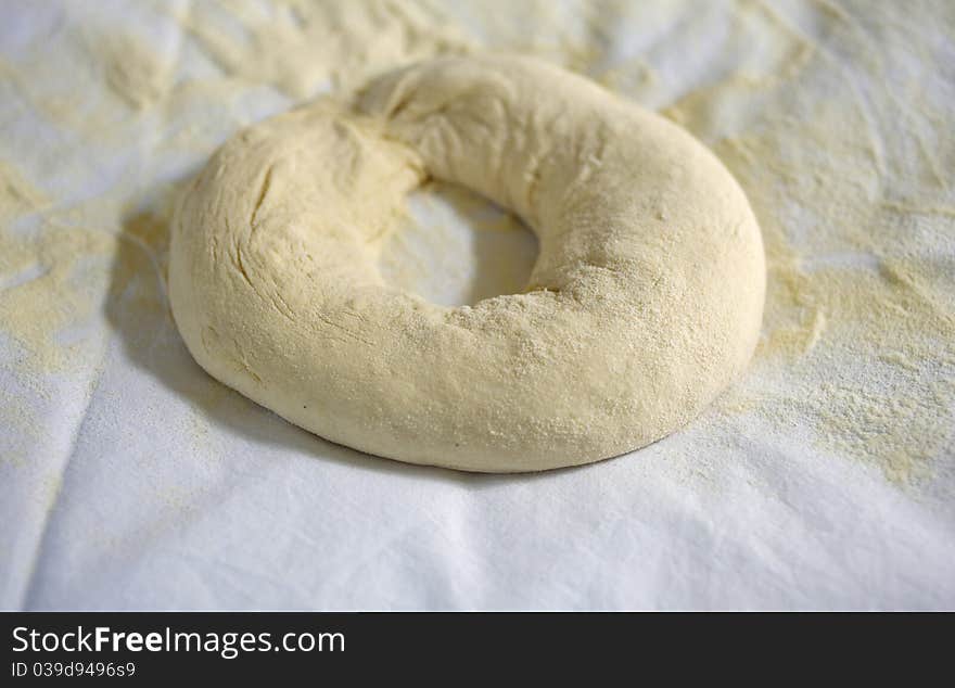 Kneaded bread ready to bake