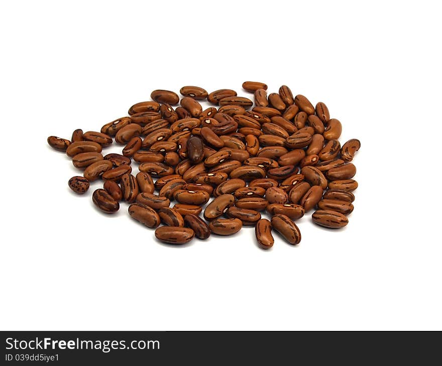 Brown kidney beans on a white background