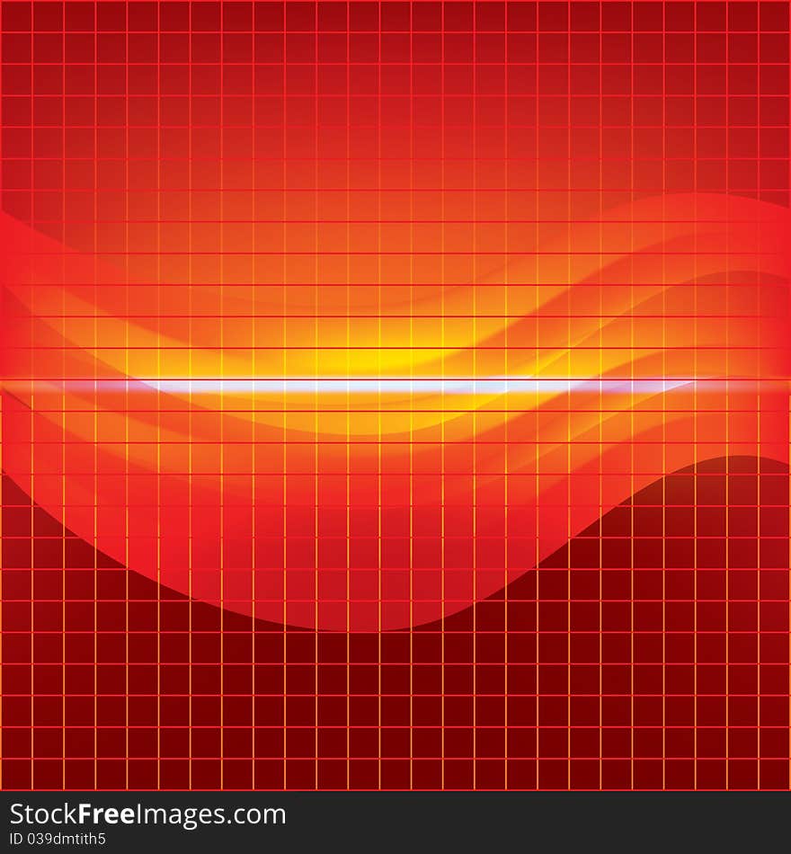 Abstract red background with squares and waves. Abstract red background with squares and waves