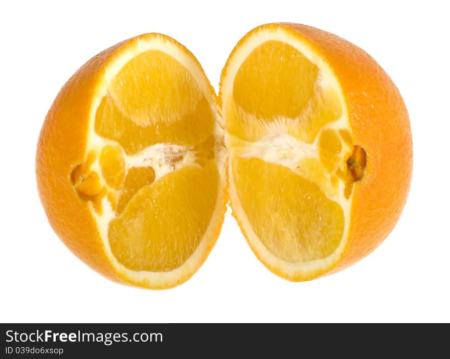 Orange cut on a white background