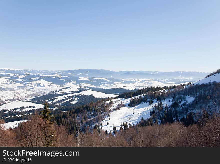 Mauntains in snow, season view. Mauntains in snow, season view