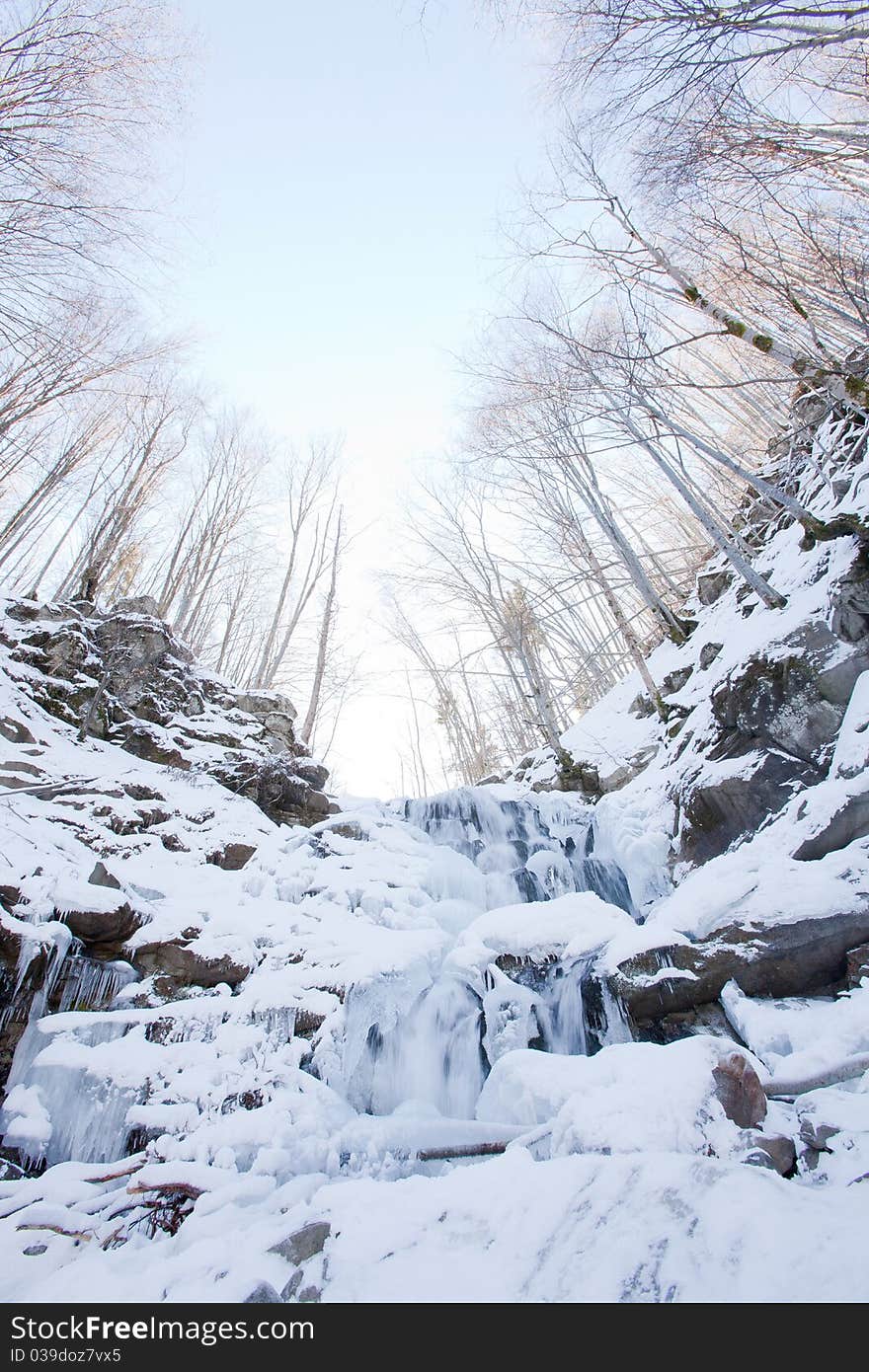 Frozen waterfall