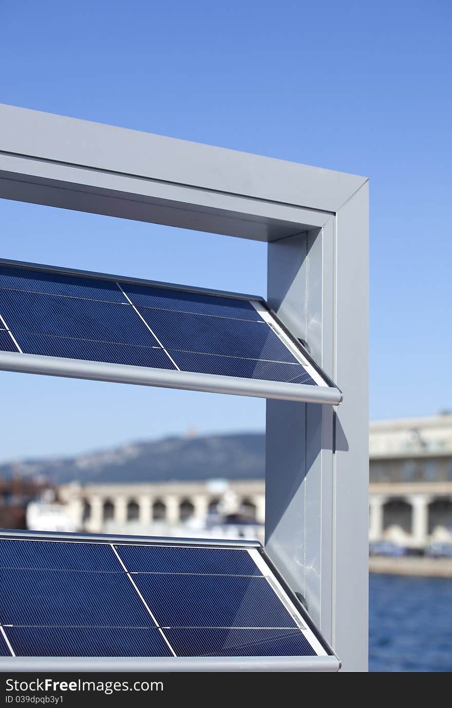 Grid of photovoltaic Panels on the sky