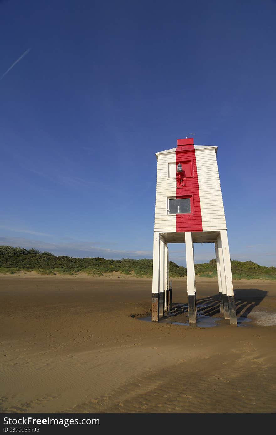 Old Lighthouse on the Beach at Burnham on Sea