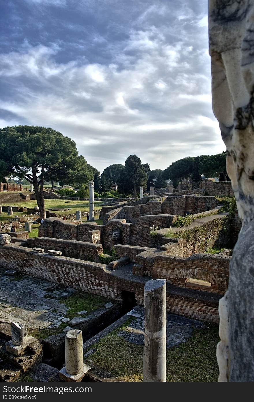 Ostia Antica, the ancient roman ruins of Ostium city. Ostia Antica, the ancient roman ruins of Ostium city