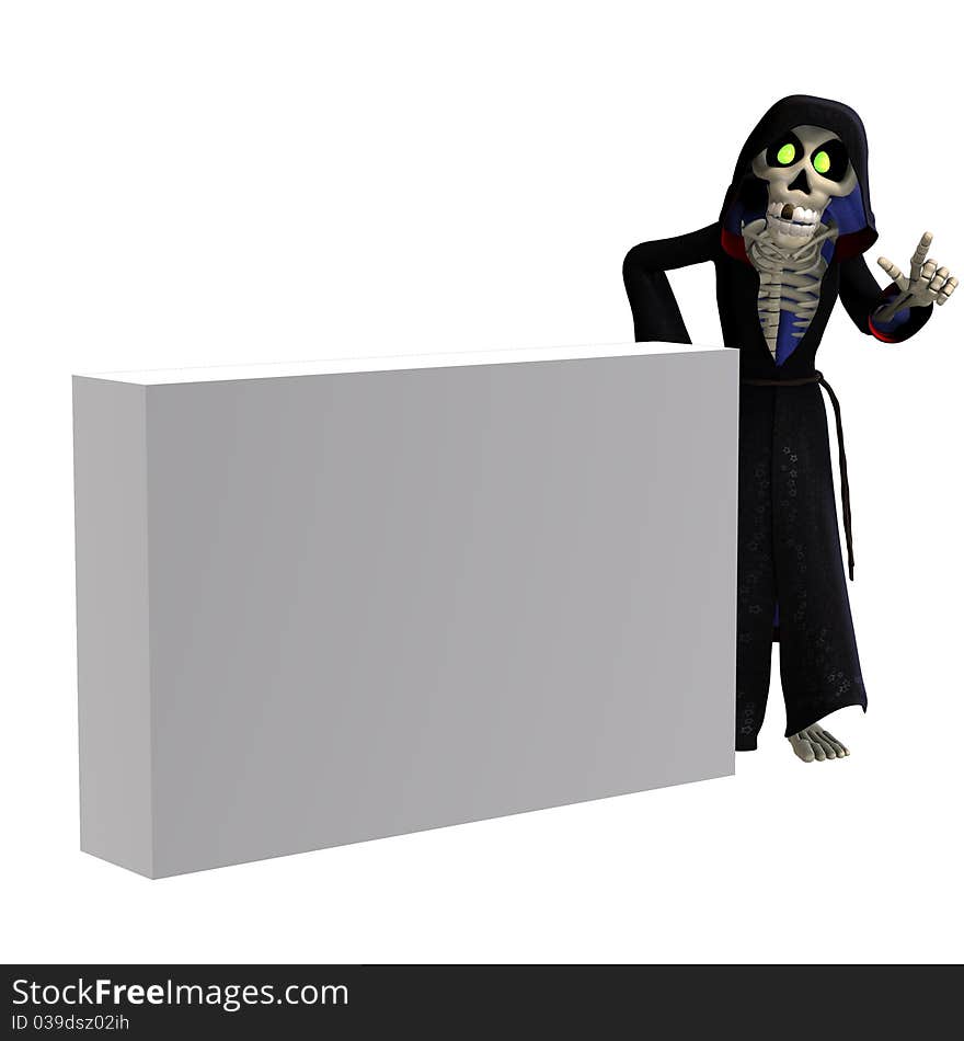 Funny Cartoon Reaper Invites You