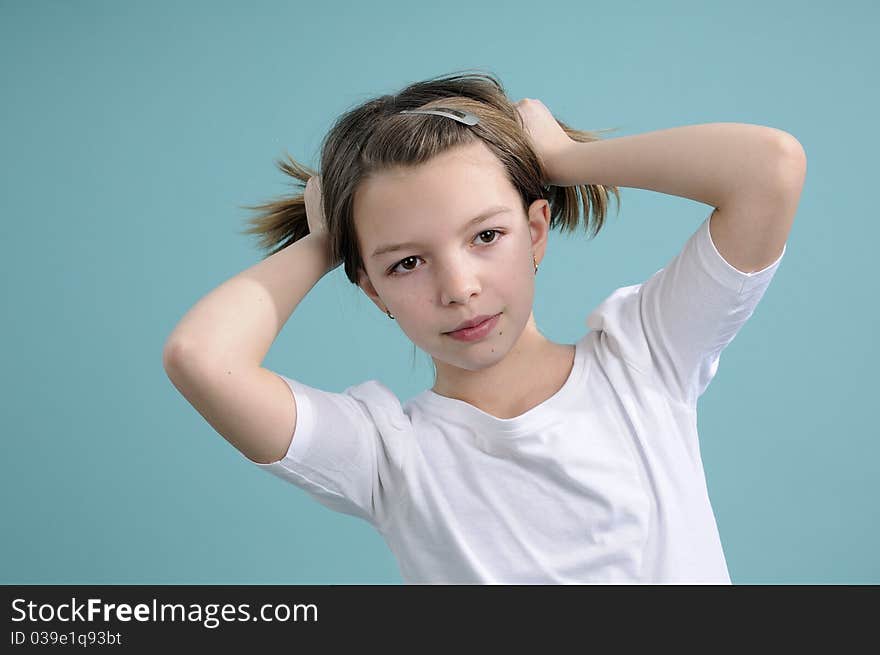 Teen Arranging Hair