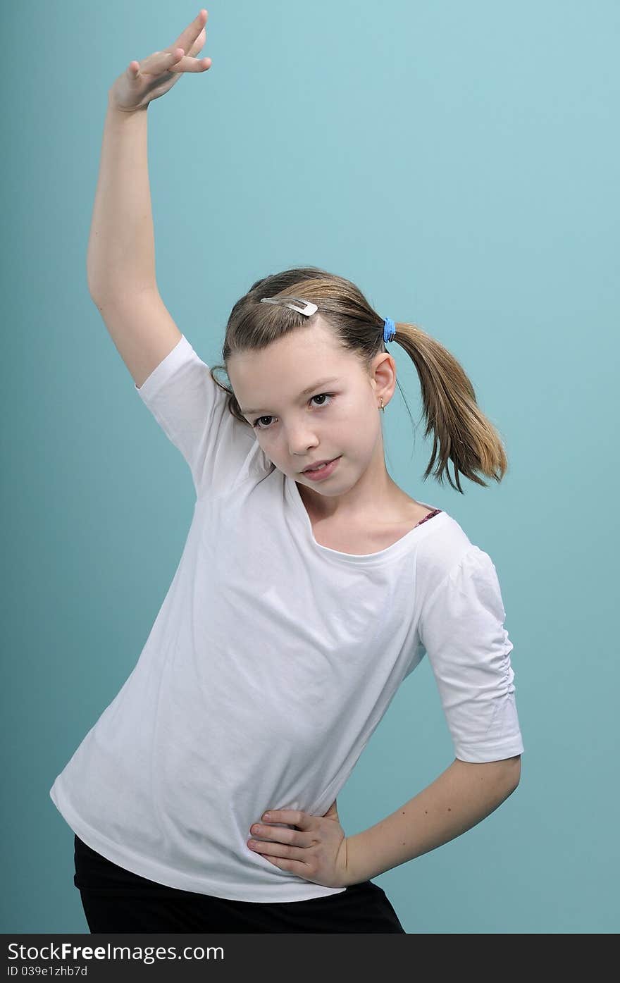 Girl Exercising In Studio