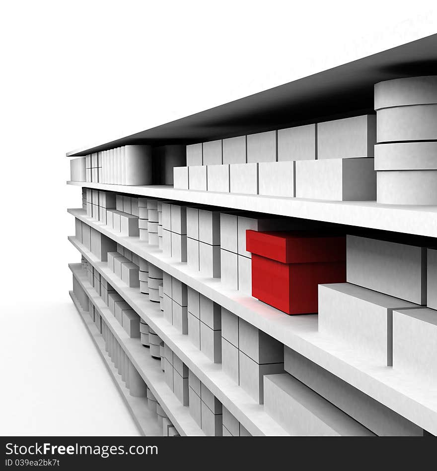 3d interior of a shopping mall in gray color