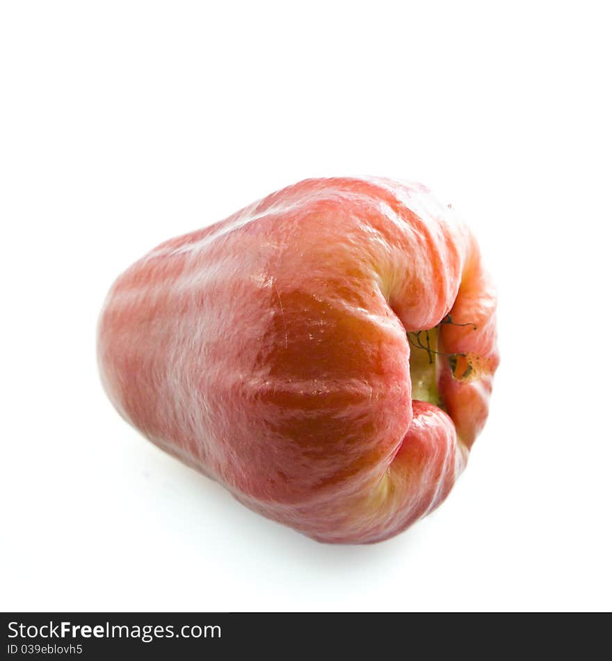 A rose apple on white background