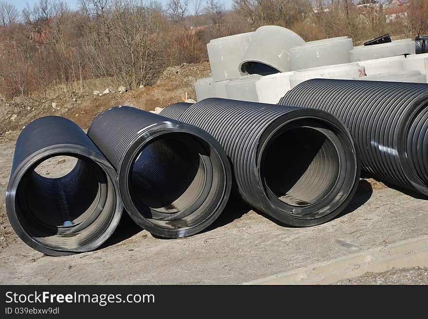 Big black tubes on the constructions area