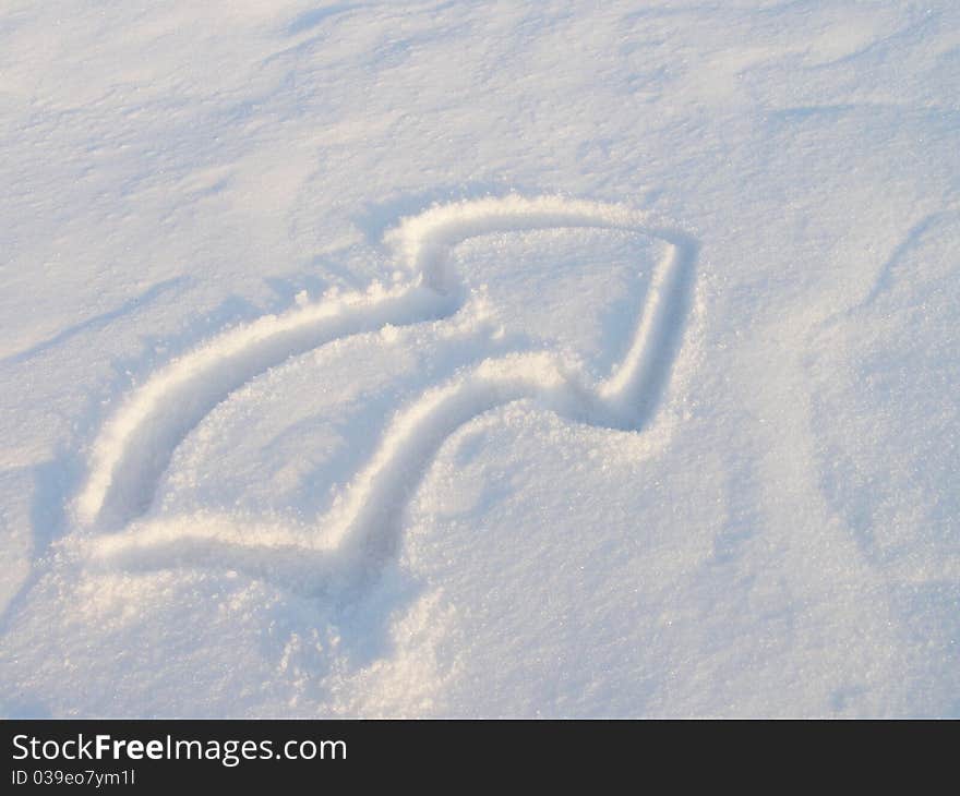 Picture arrow on the snow.