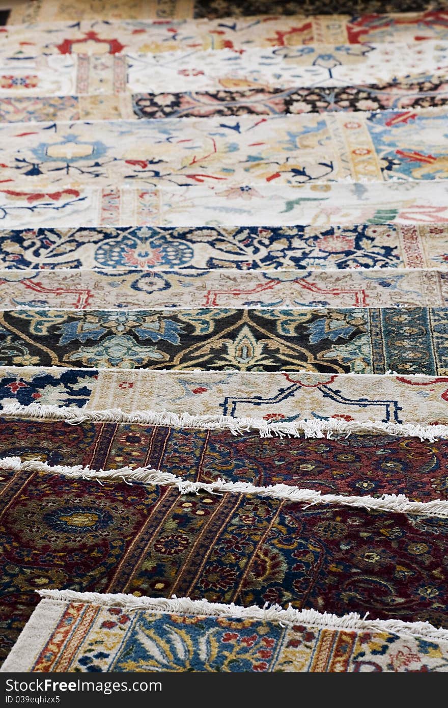 Samples of rugs exposed in the studio.