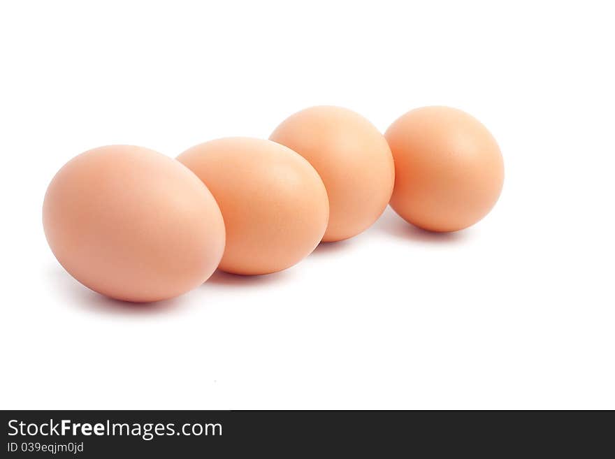 Eggs isolated on white background