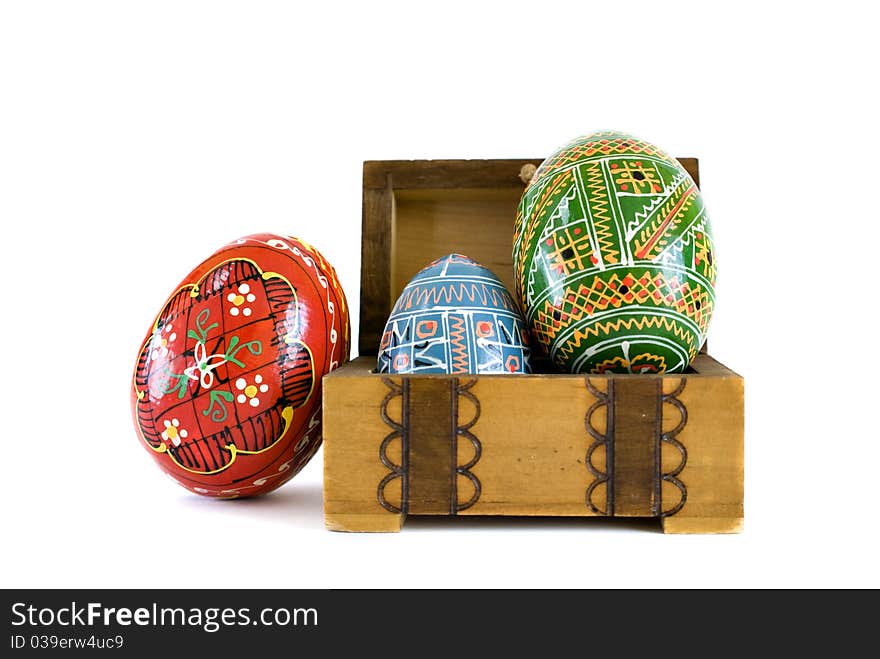 Easter eggs in box