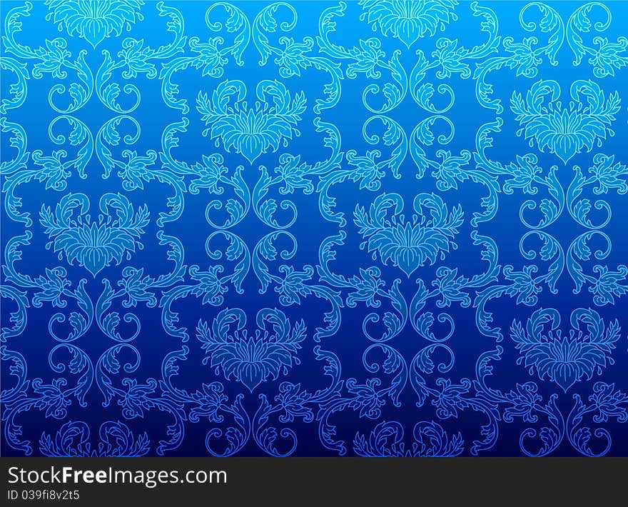 Vector illustration of Damask pattern