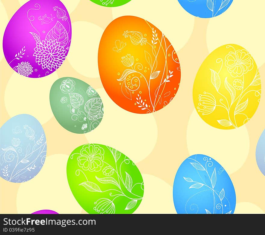 Eggs easter pattern,  illustration