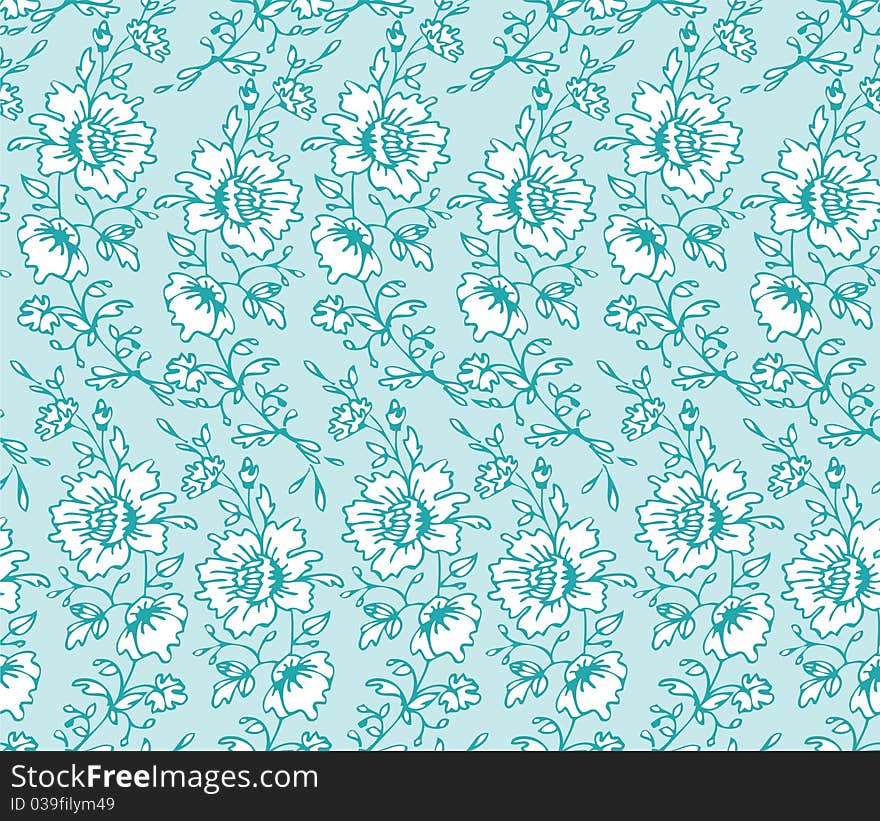 Vector illustration of Seamless floral pattern