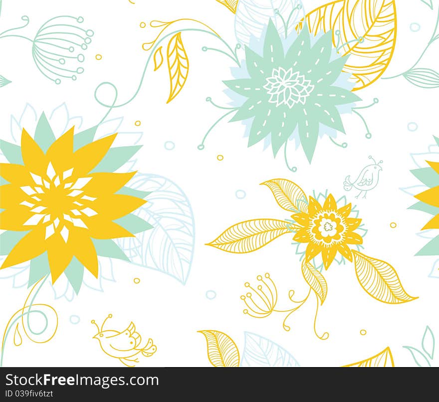 Vector illustration of Seamless floral pattern