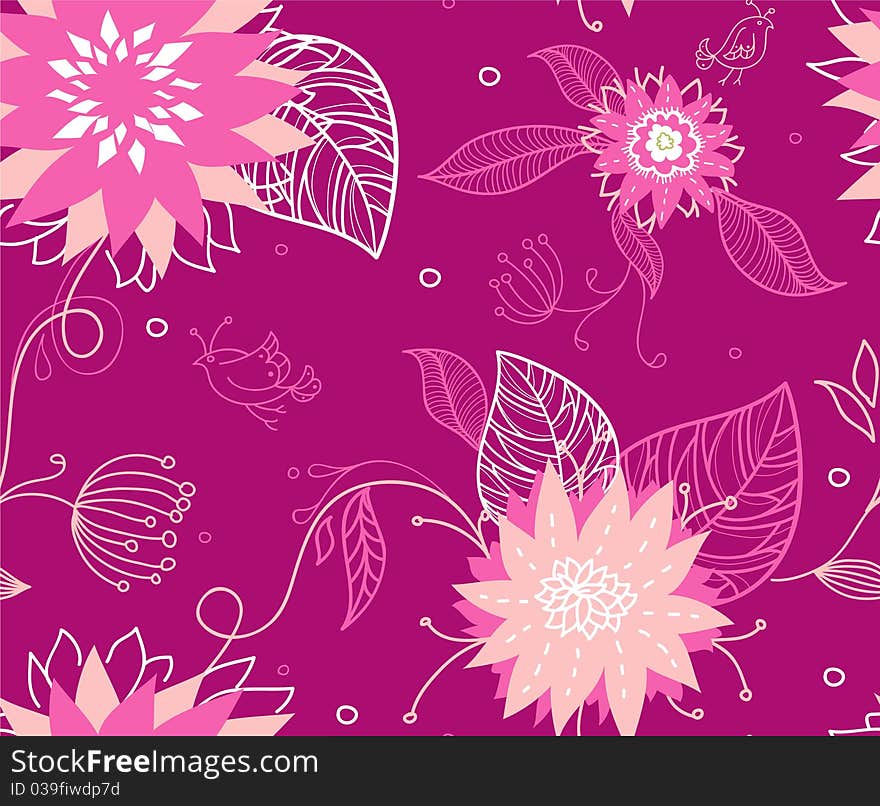 Vector illustration of Seamless floral pattern