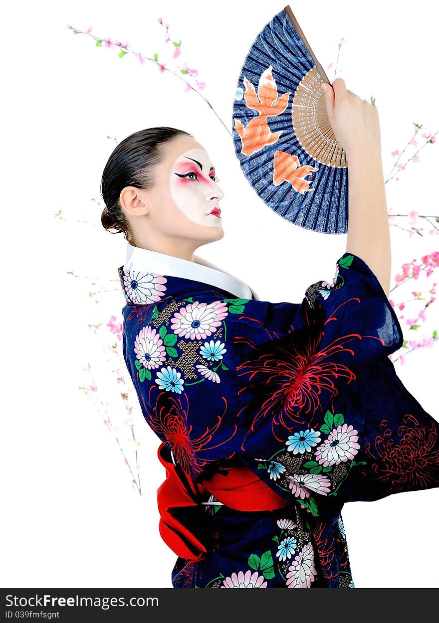 Japan geisha woman with creative make-up