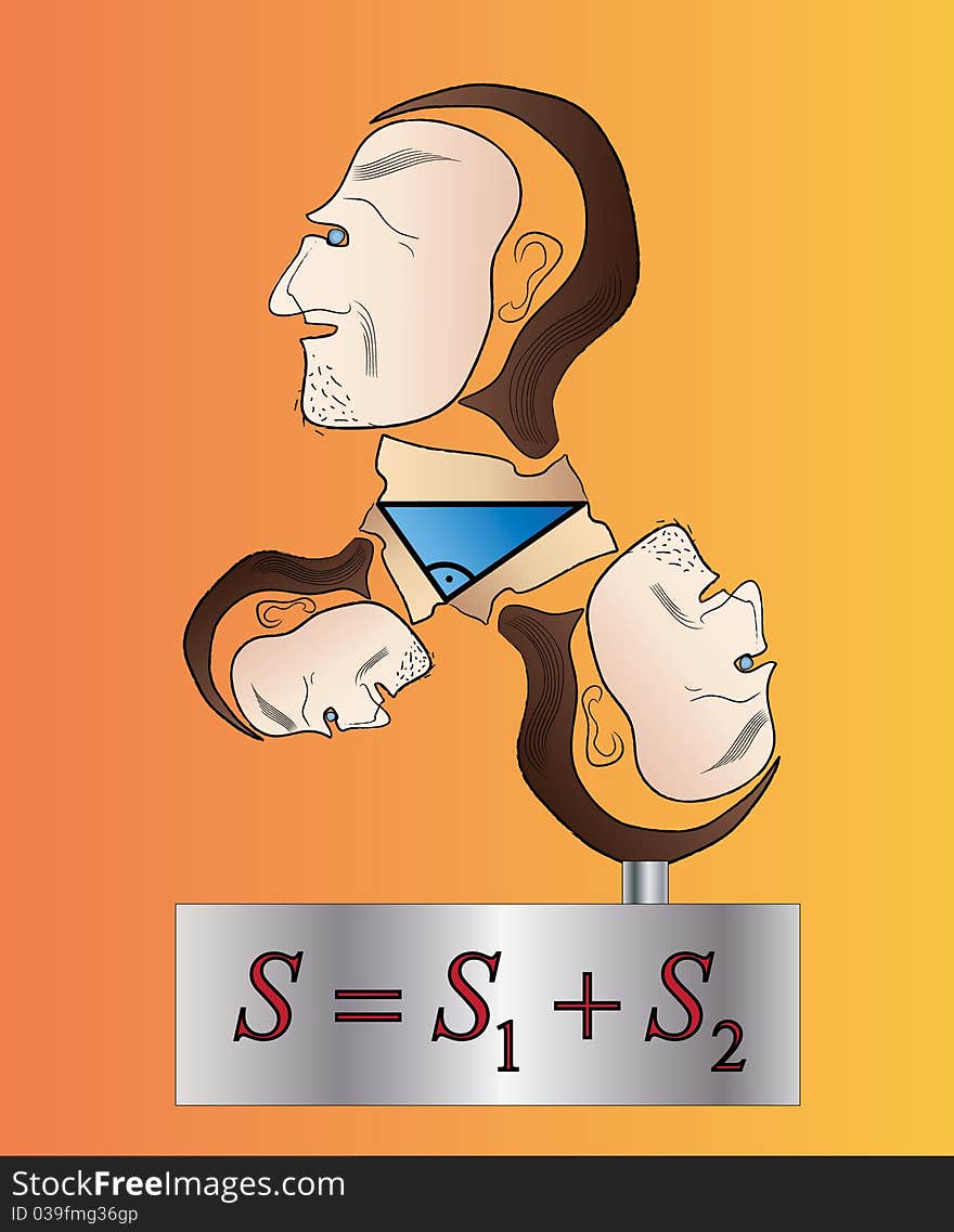 Pythagoras formula in a form of a bust