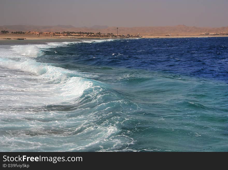 A large tidal wave in the Red Sea. A large tidal wave in the Red Sea