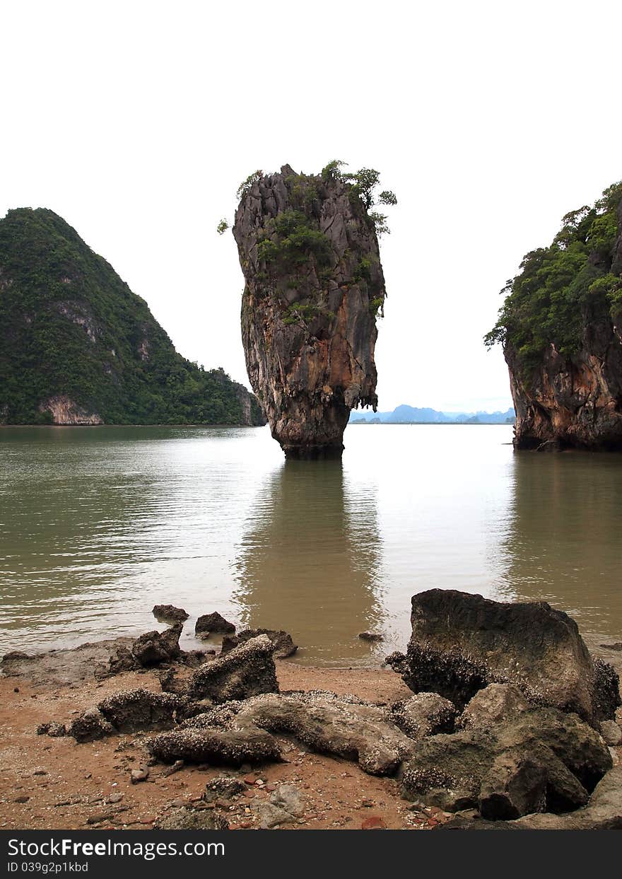 The island Khao Tapu or Ko Tapu in Thailand