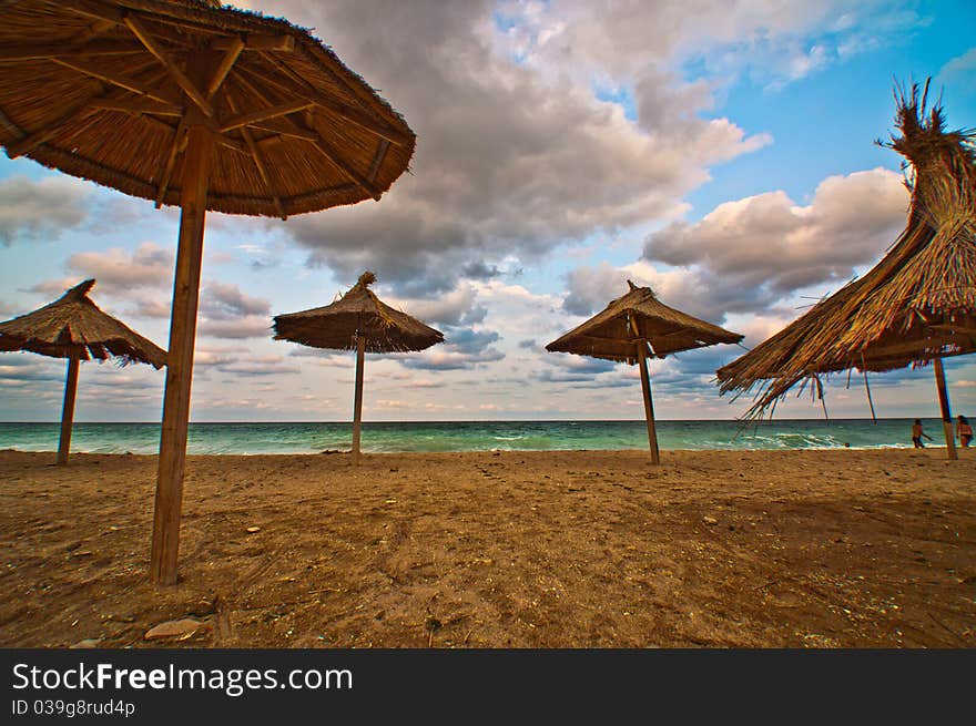 A beautiful beach under nice clouds. A beautiful beach under nice clouds