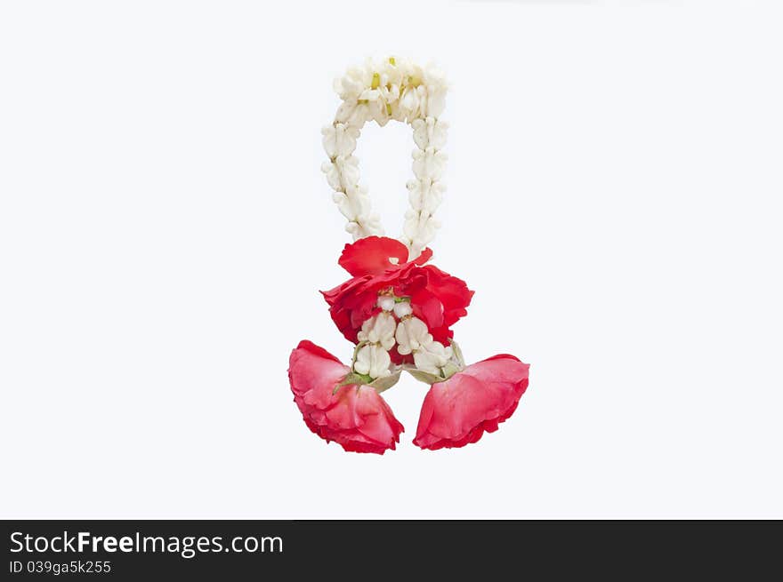 Jasmine Thai Garland isolate, Malai flower isolated